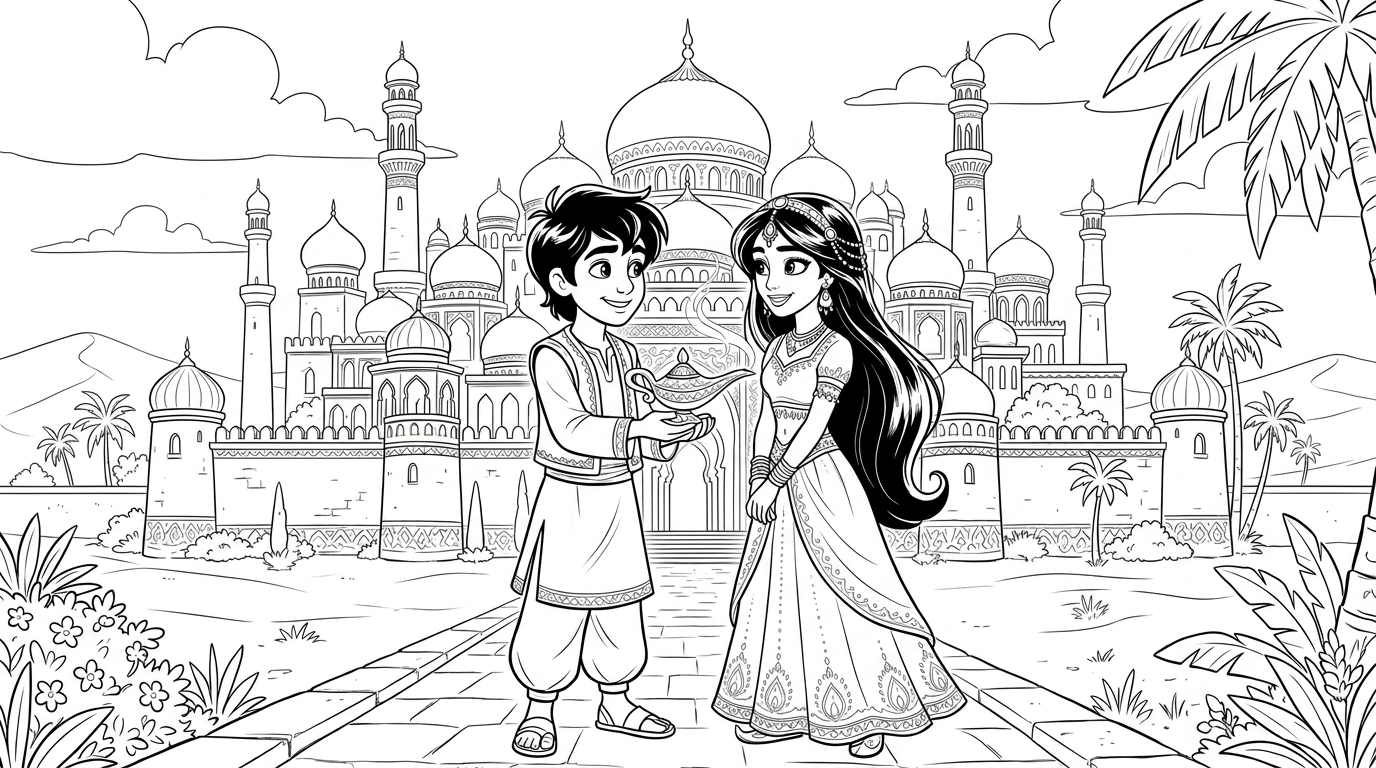 Coloring Page Aladdin